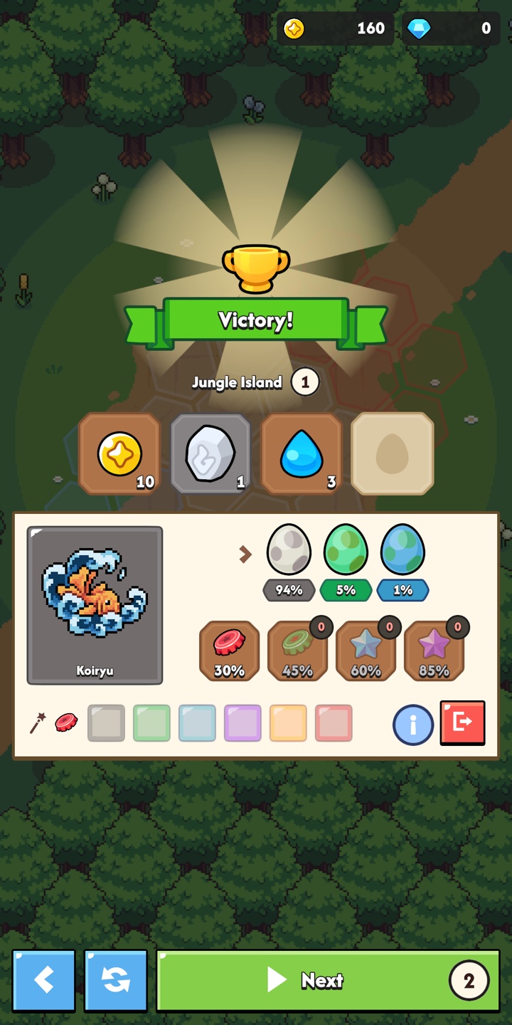 Magic Monster victory screen offering the chance to catch the defeated pet